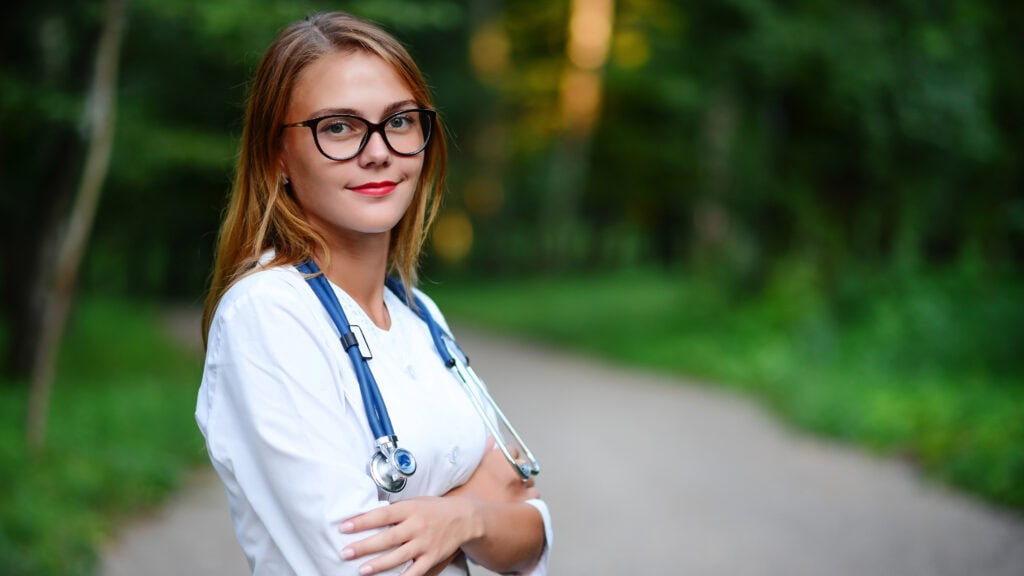 Doctor standing outside