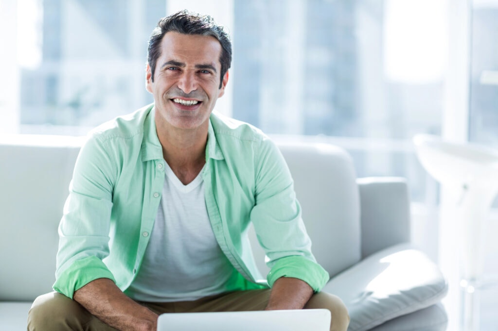 Man using laptop