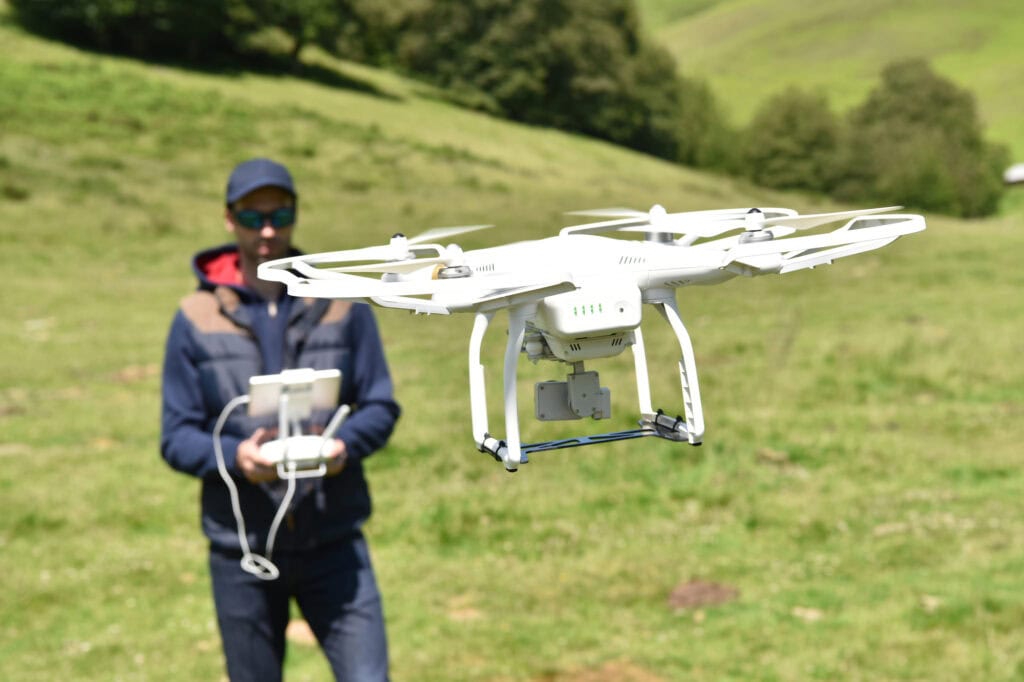 Man handling drone