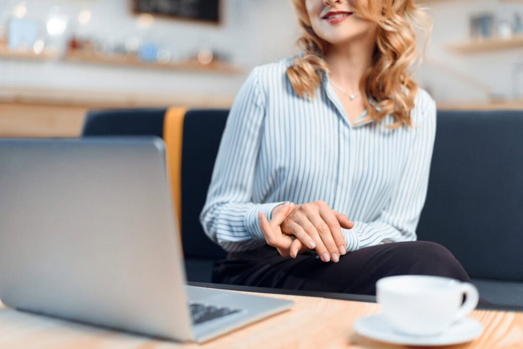 Businesswoman using laptop