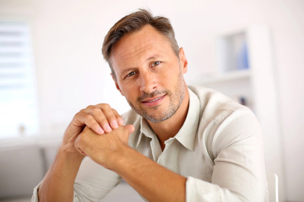 Man relaxing at home