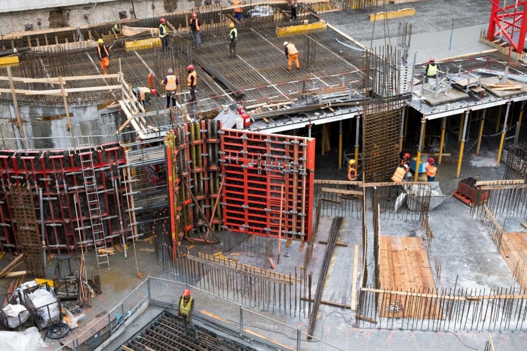 Workers working in construction site.