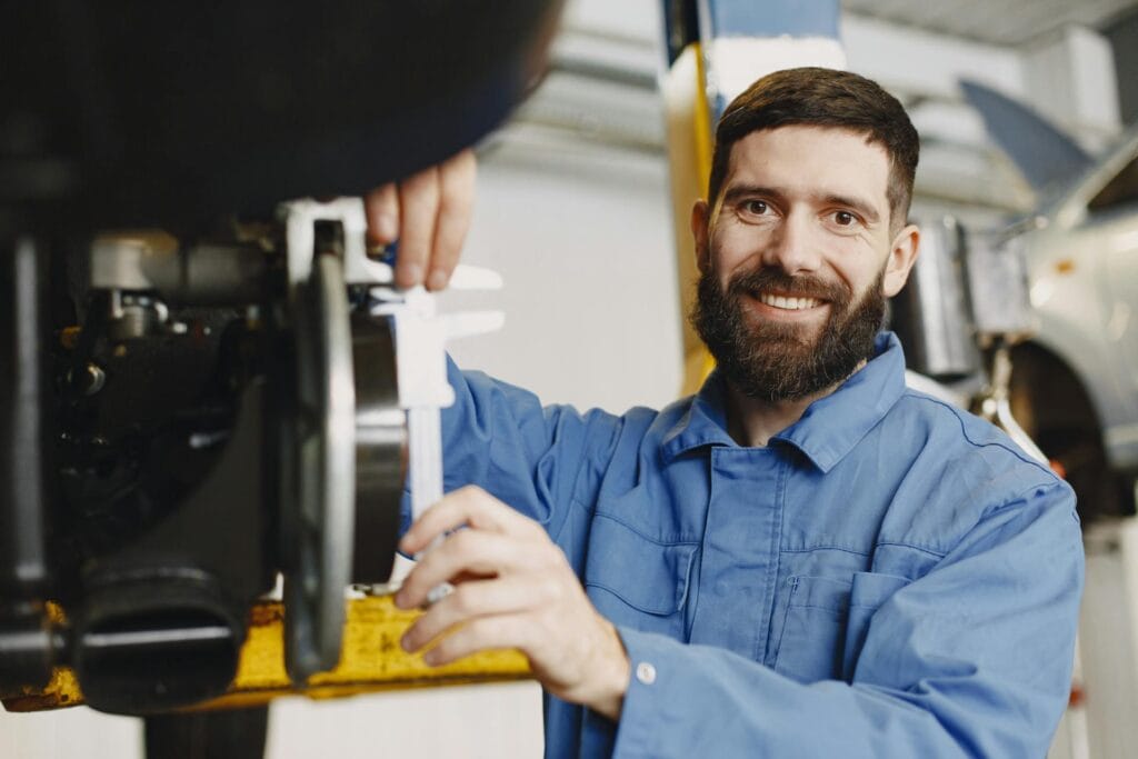 Smiling worker