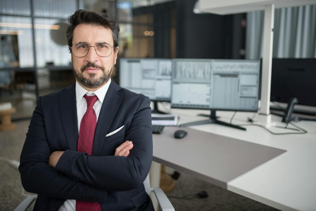 Businessman cross arm