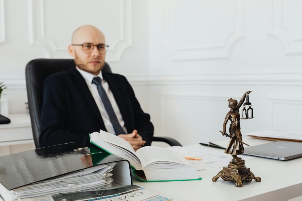 Lawyer Sitting Wearing Eyeglasses