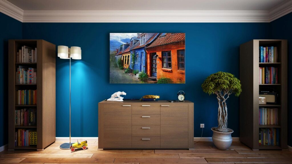 Blue wall room