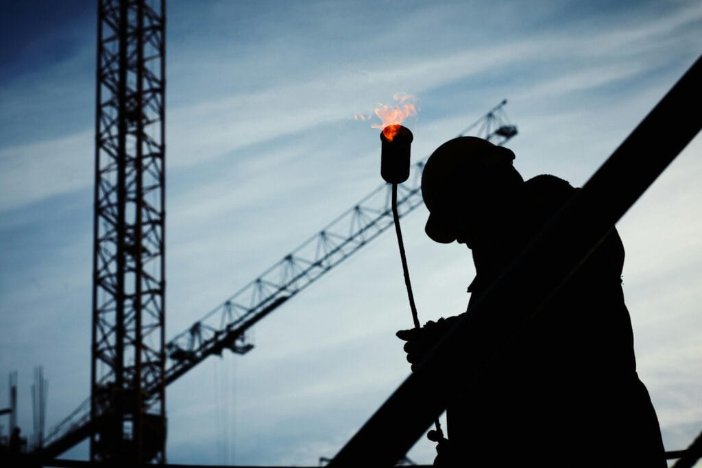 Worker in construction site